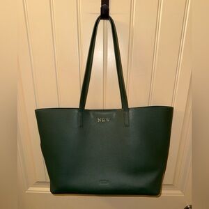 Away Latitude Leather Travel Tote in Pine Green Shoulder Carry On Bag RETIRED